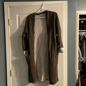 Olive green soft knit cardigan